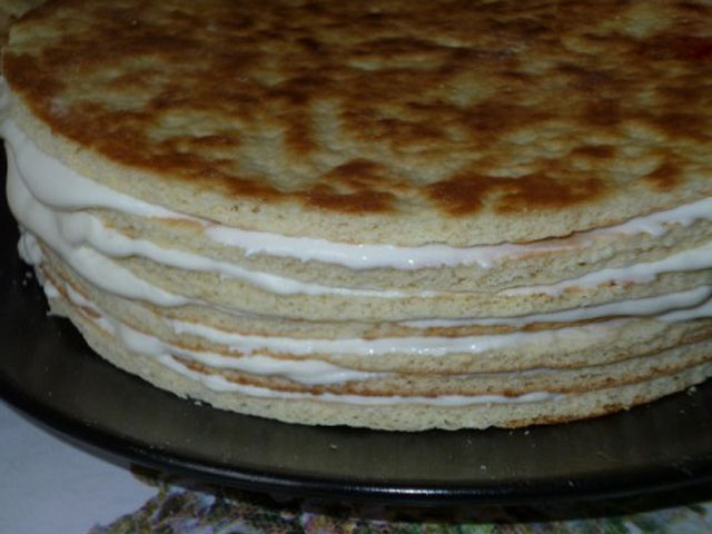 Вафельный торт с желейно-сметанным кремом