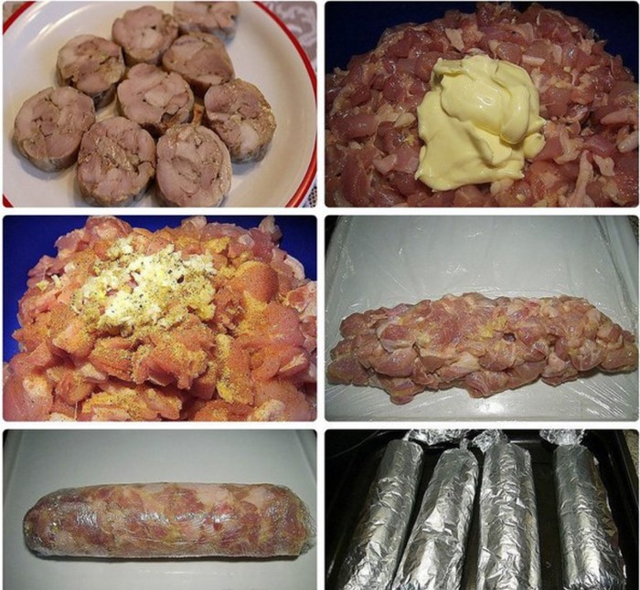Домашняя колбаса из курицы | 4 рецепта с фото и видео