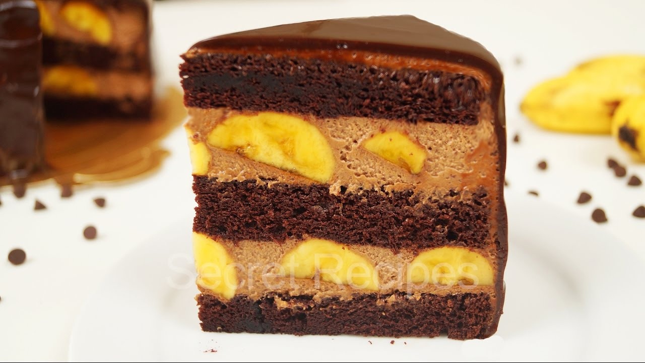 Пошаговый рецепт шоколадно-бананового торта с фото