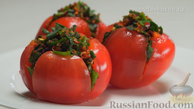 Фаршированные зеленые помидоры