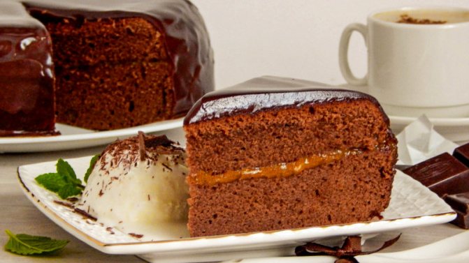 Шоколадный торт с орехами в мультиварке
