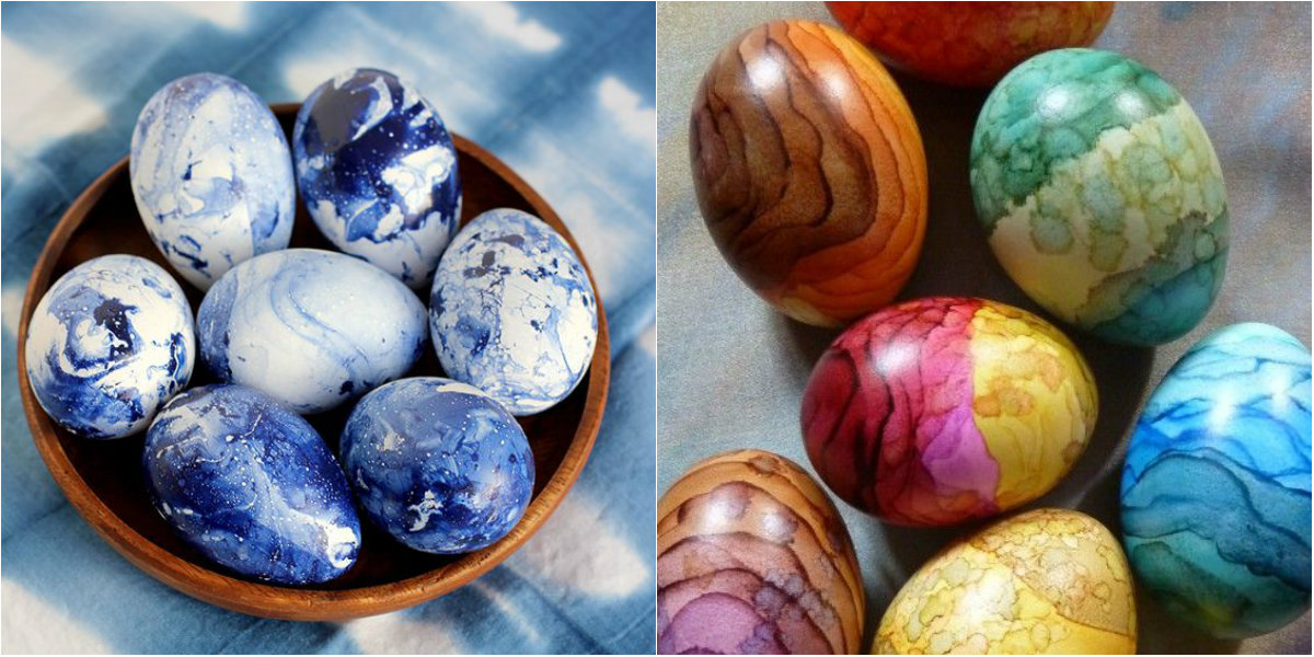 Как покрасить яйца на пасху: мраморные яйца - простой способ с фото пошагово
