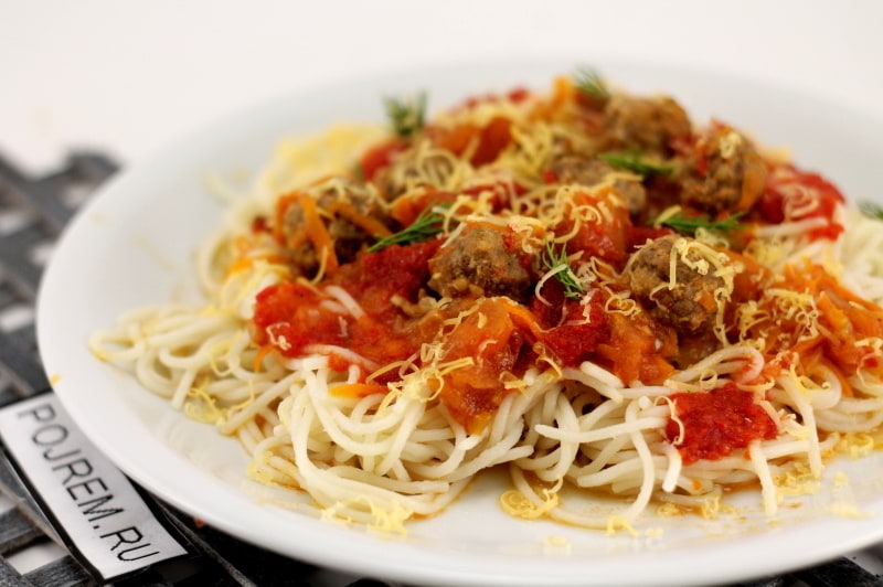 Спагетти с фрикадельками пошаговый рецепт быстро и просто от ирины наумовой
