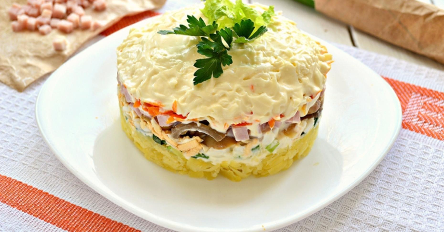 Ветчина грибы салат: рецепт