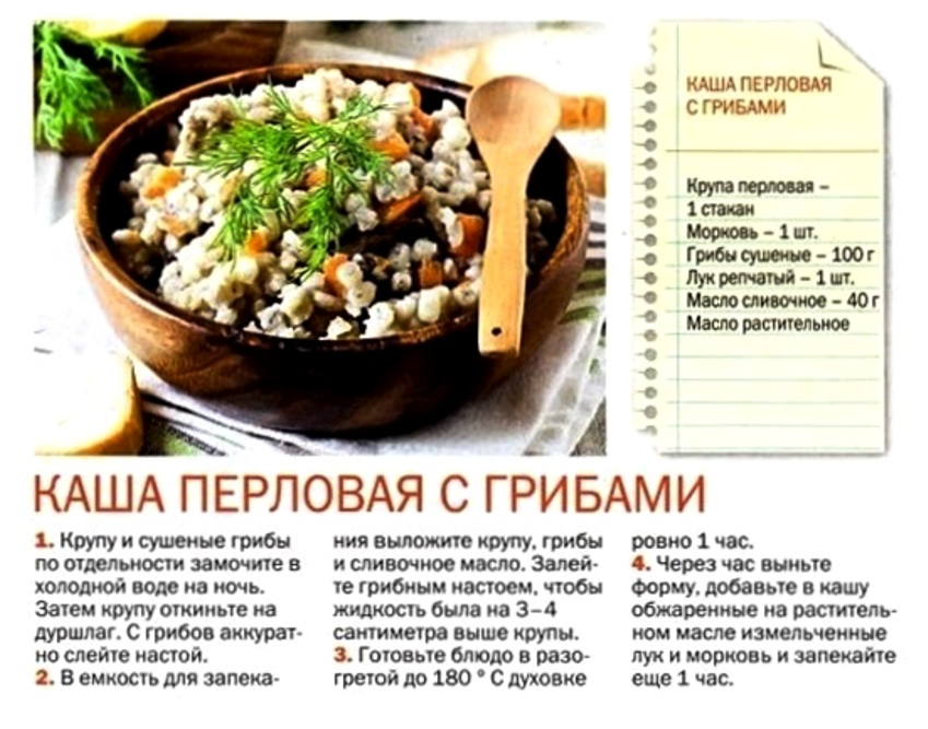 Перловка с грибами, луком и морковью: рецепты простых и вкусных блюд - onwomen.ru