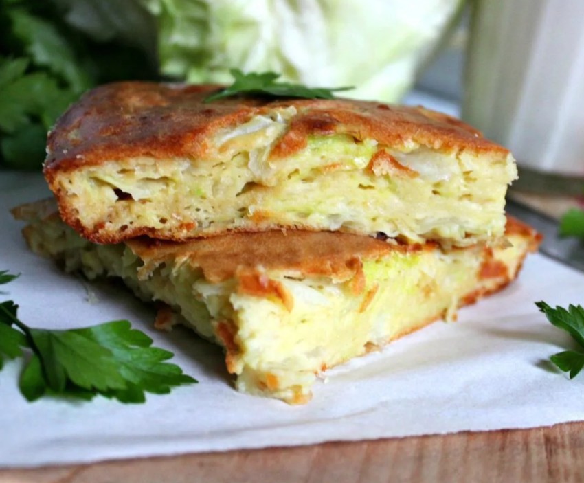 Заливной пирог на кефире с капустой и картошкой в духовке рецепт с фото