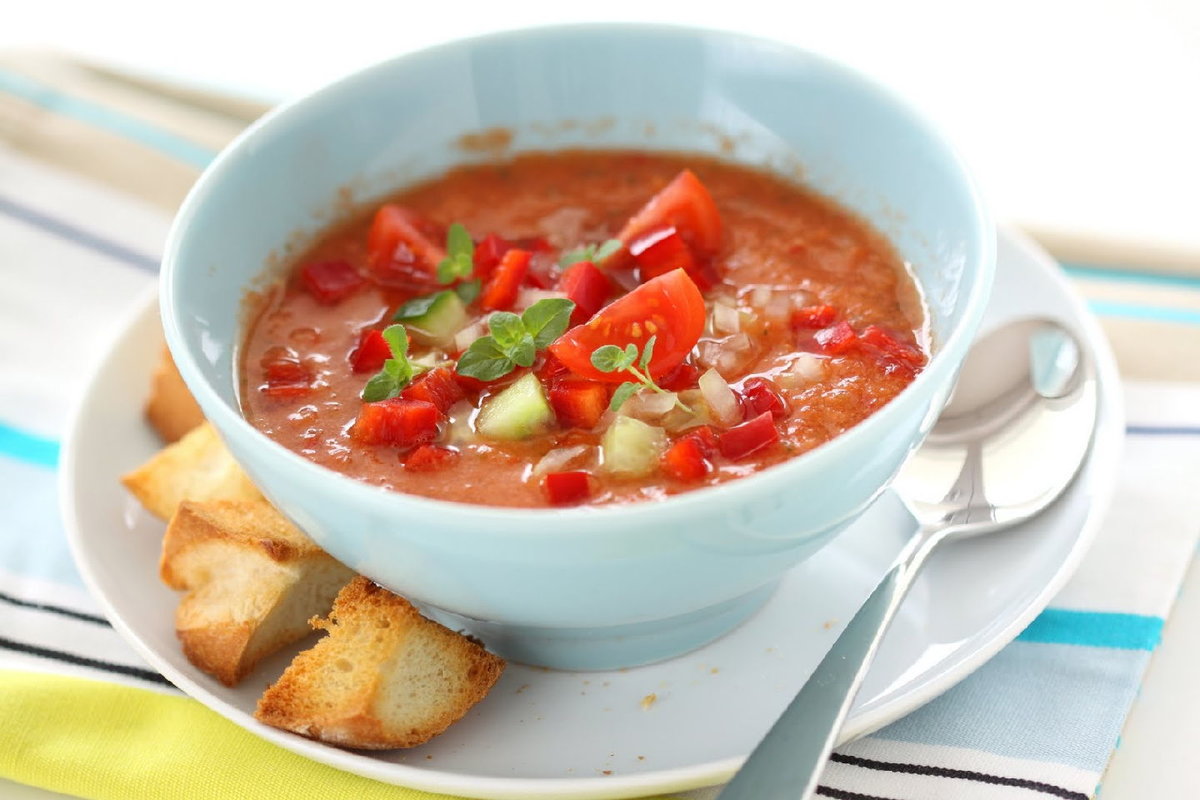 Томатный суп с чесночными гренками - рецепт с фотографиями - patee. рецепты