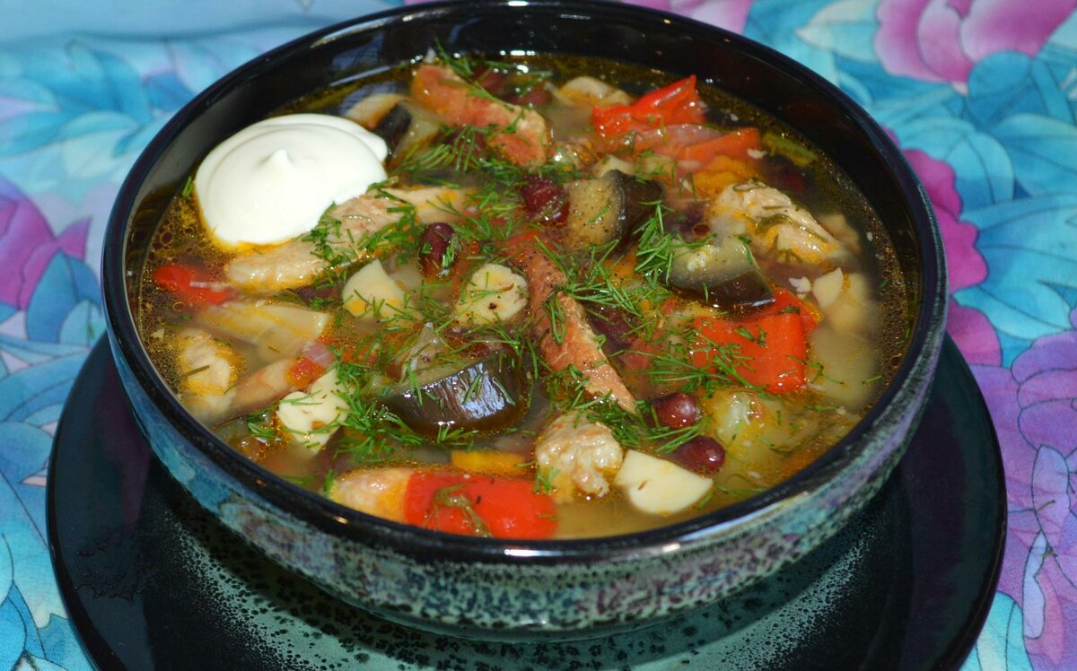 Суп с баклажанами и мясом - 10 пошаговых фото в рецепте