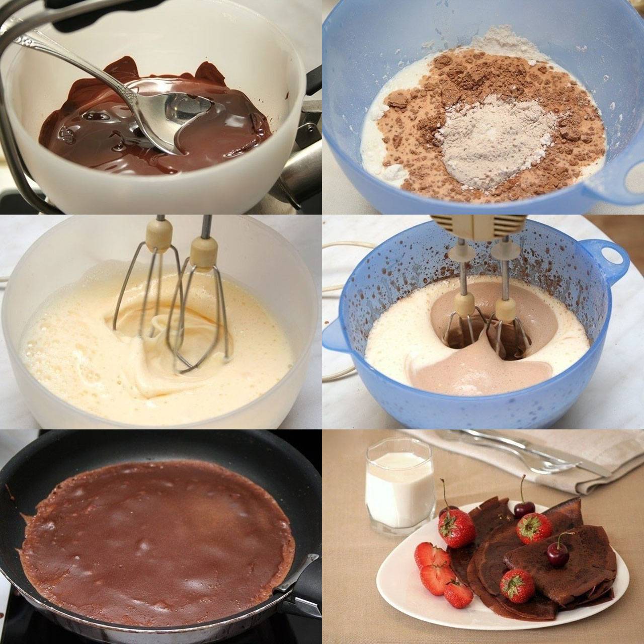 Шоколадные блины на молоке: фото рецепт в домашних условиях