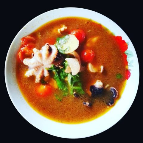 Тайский суп с креветками