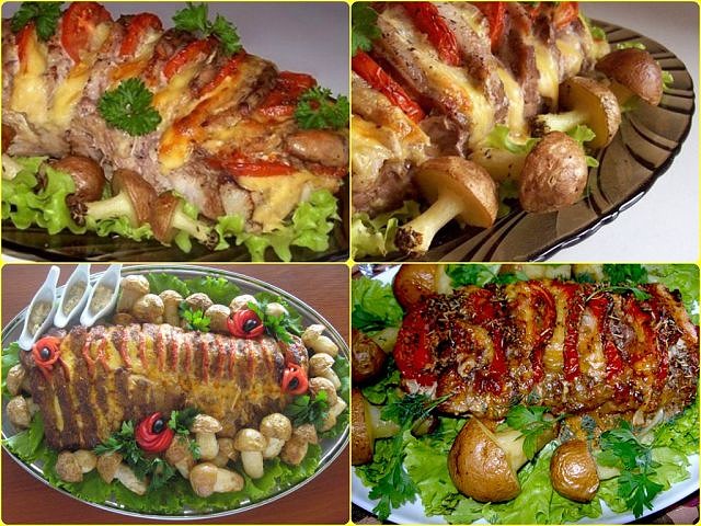 Праздничное блюдо – «гармошка» из мяса свинины, запеченного в духовке: лучшие рецепты. как правильно и вкусно приготовить мясо свинину «гармошку» в духовке с грибами, сыром, картошкой, ананасами, овощ