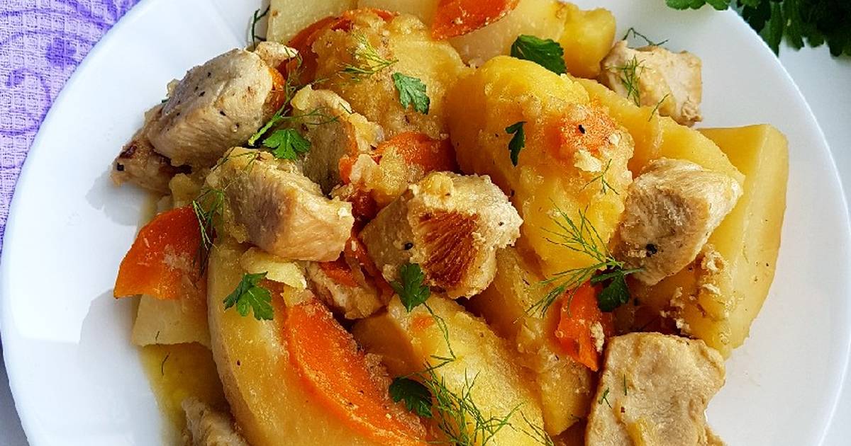 Тушеная картошка с курой калорийность