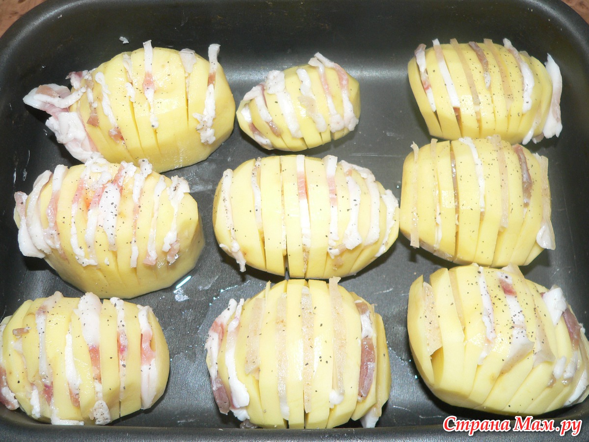 Картофель, запечённый с салом и луком - рецепт с фотографиями - patee. рецепты