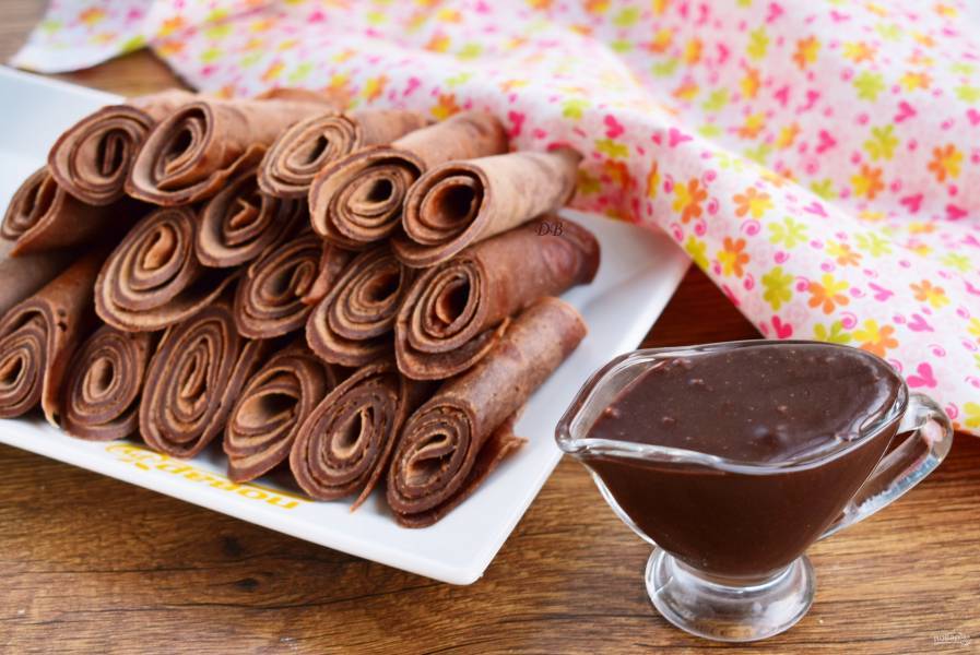 Шоколадные блины на молоке с какао — рецепт