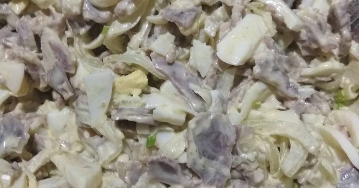 8 рецептов салата из куриных желудков