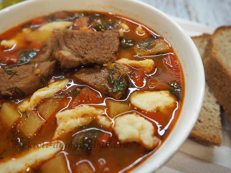 Венгерский гуляш - как готовить суп из говядины в духовке или мультиварке, бограч, паприкаш или боб-гуляш