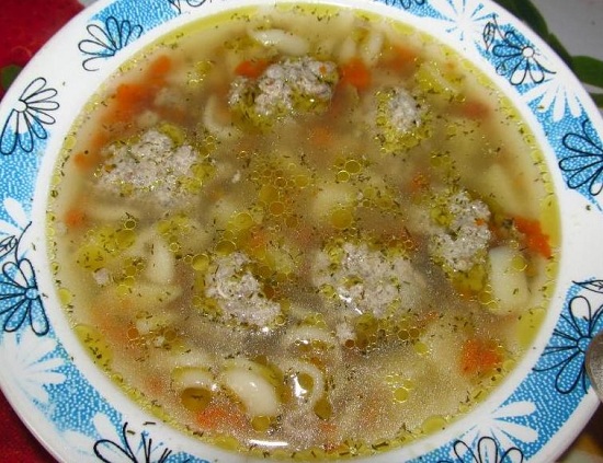 Суп с фрикадельками в мультиварке