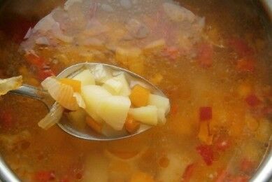 Суп-пюре с чечевицей и тыквой
